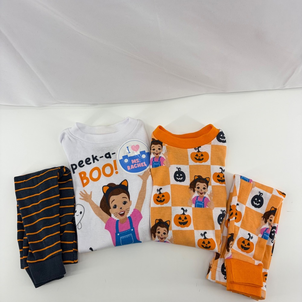 Ms Rachel Halloween Pajamas Toddler 12M 2-Pack Set Peek-a-Boo Pumpkin K269257RC